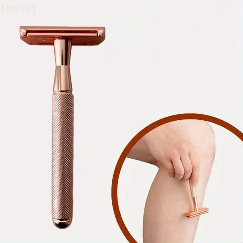 ماكينة حلاقة كلاسيكية للرجال لإزالة الشعر الخفيف، ماكينة حلاقة بحافة مزدوجة من سبائك الألومنيوم، شفرات حلاقة آمنة للوجه