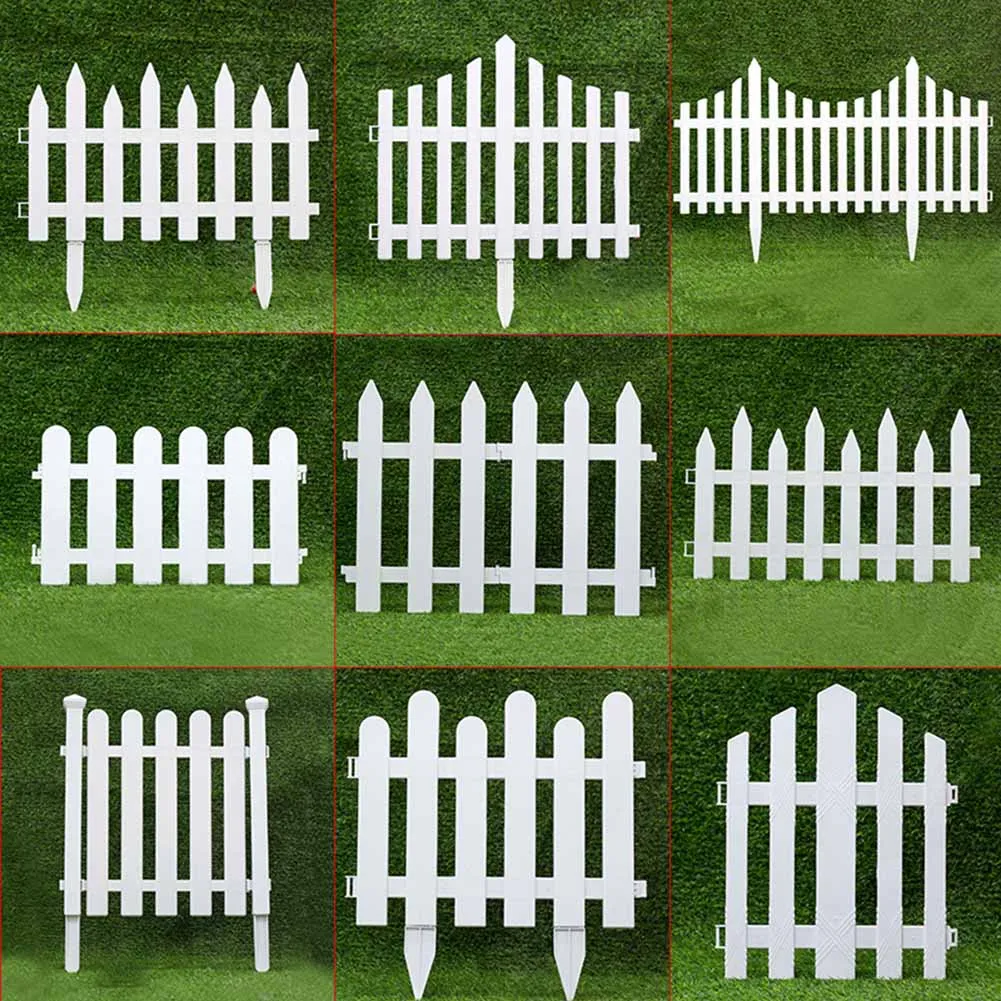 

1pc White Pvc Plastic Fence European Style Garden Fence Suitable For Driveway Gates Christmas Tree Outdoor Garden Building Decor