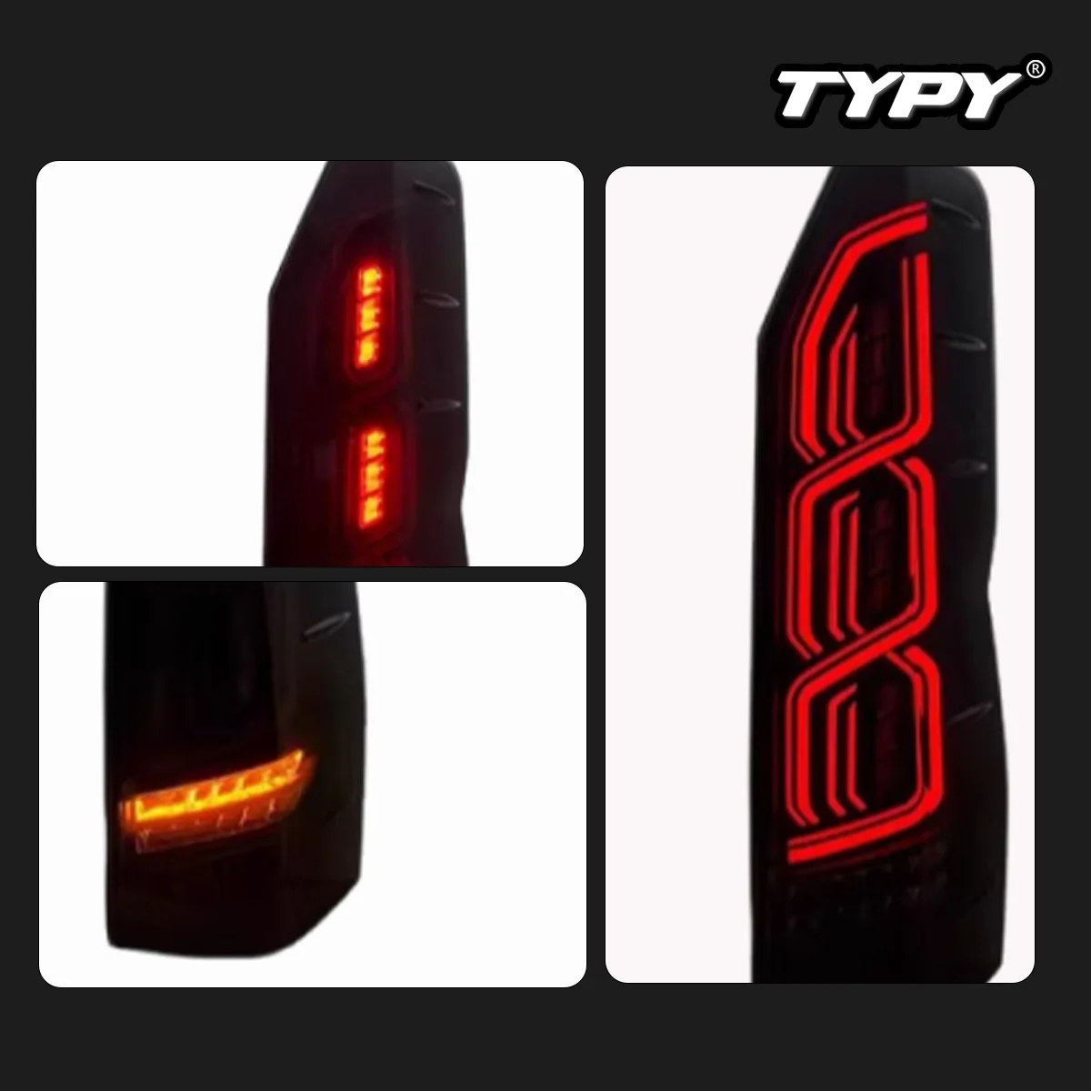 

TYPY Dynamic Turn Signal Tail Lamp Automotive Accessories Upgrade Modified New LED For Toyota Hiace Taillight 2019-2025
