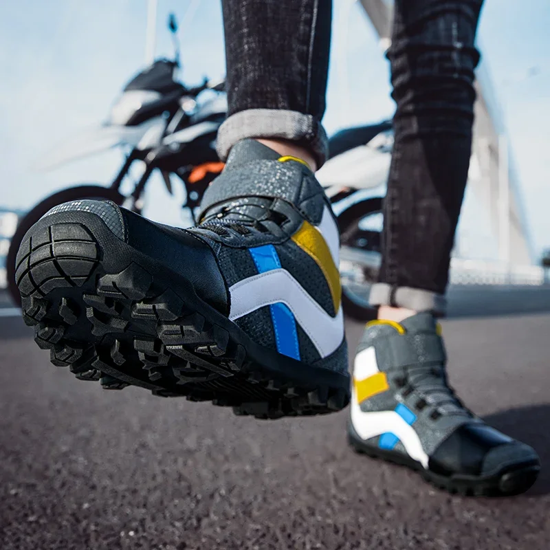 Męskie buty motocyklowe oddychające anty-upadek Rider Road Racing BOA system sznurowania obuwie buty zmiany biegów buty motocyklowe