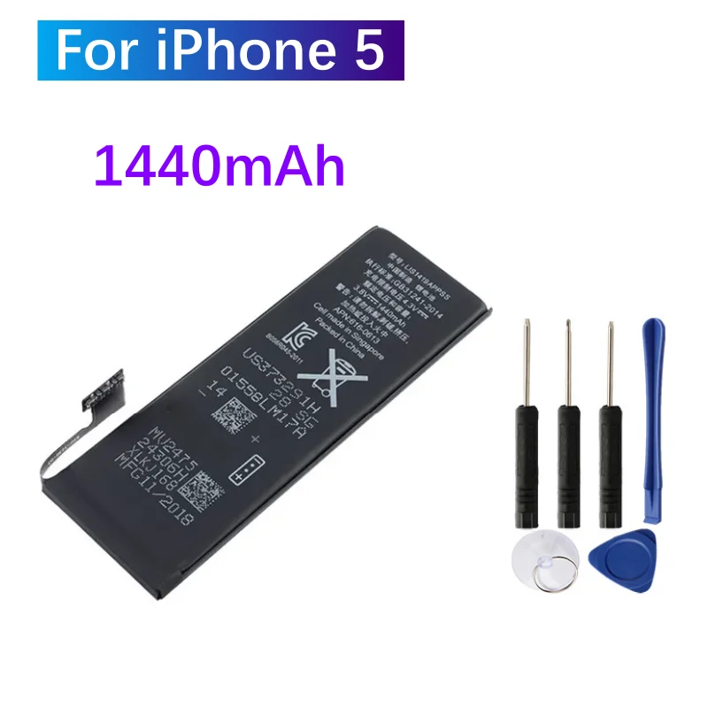 Batería de repuesto de alta capacidad para iPhone 5 5S 5C + herramientas gratis 2