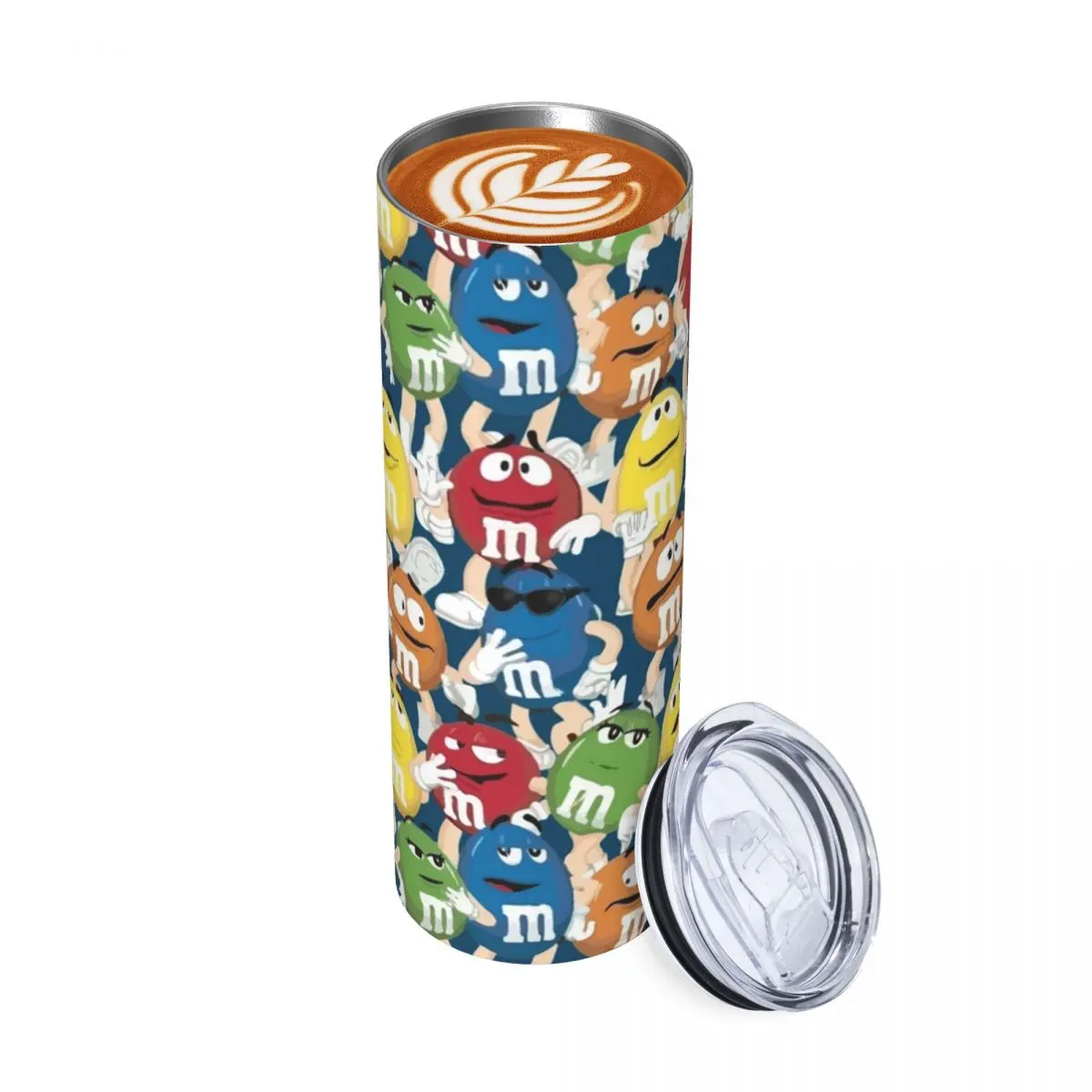 

New M And M Characters Stainless Steel Tumbler Vacuum Insulated Mug Thermal Cold Cup Straw With Lid 20oz