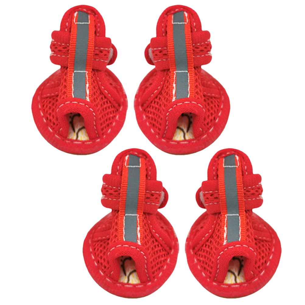 

4 Pcs Pet Sandals Doggie Shoes Breathable Booties Covers for Dogs Protection Doggy Boots Small Mesh
