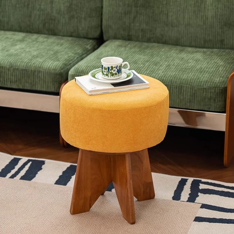 

Простые бархатные османские табуреты, винтажная скамейка для обуви в прихожей, магазин коммерческой одежды, табурет для отдыха, компактное сиденье для макияжа, подставка для ног