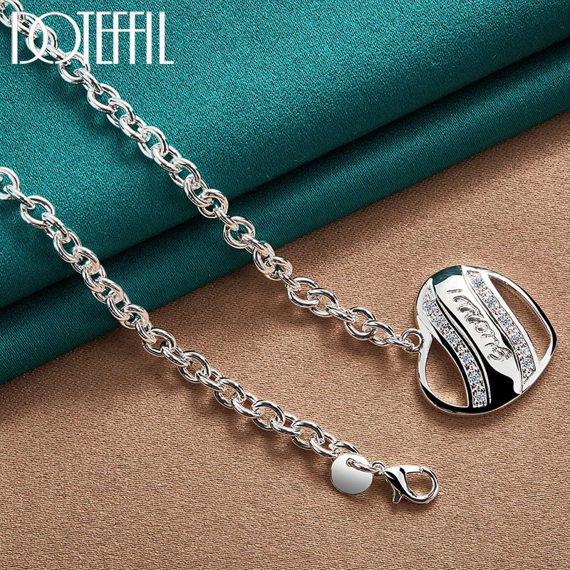 DOTEFFIL collana con ciondolo a cuore in zircone AAA in argento Sterling 925 per gioielli da donna con ciondolo per feste di moda