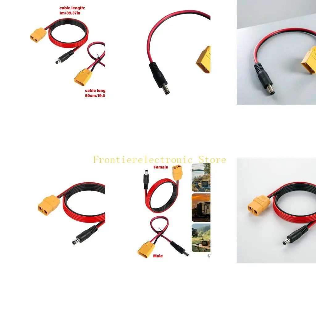 G8DB 5.5 x 2.1 mm Male End to XT90 Power Cable 14AWG Wire for Battery Charging and Power Connection Tasks Daily Use