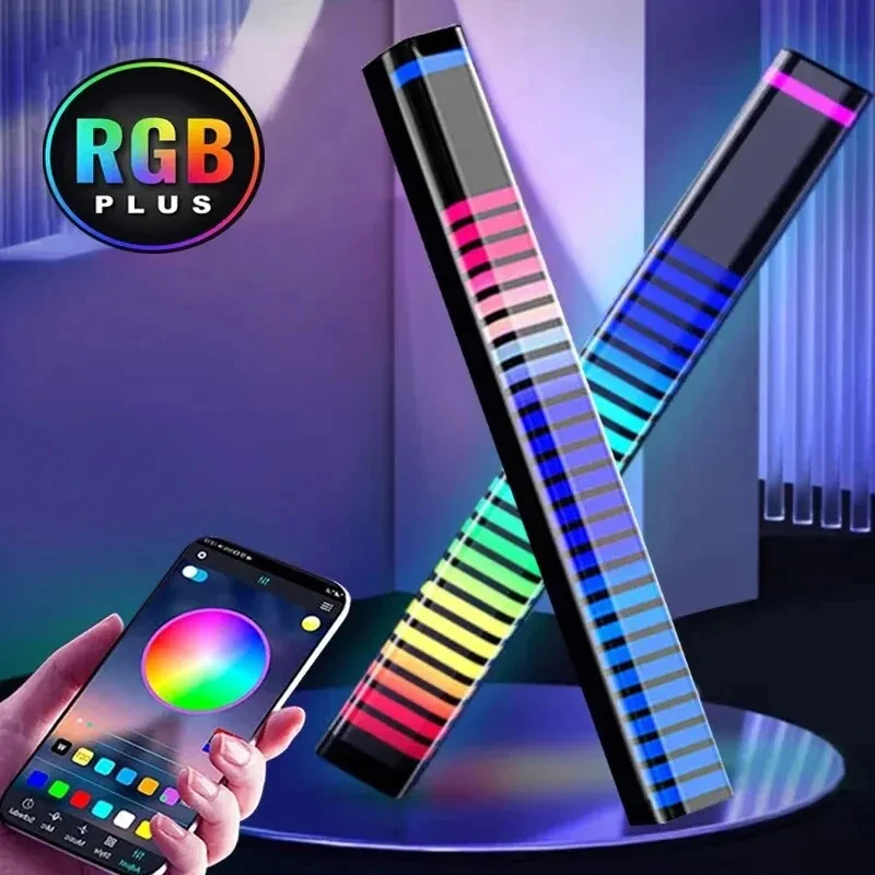 32LED Strip Lights RGB Music Sound APP Control Pickup Rhythm Ambient Lamp Atmosphere Night Lights For Home Party Decoration