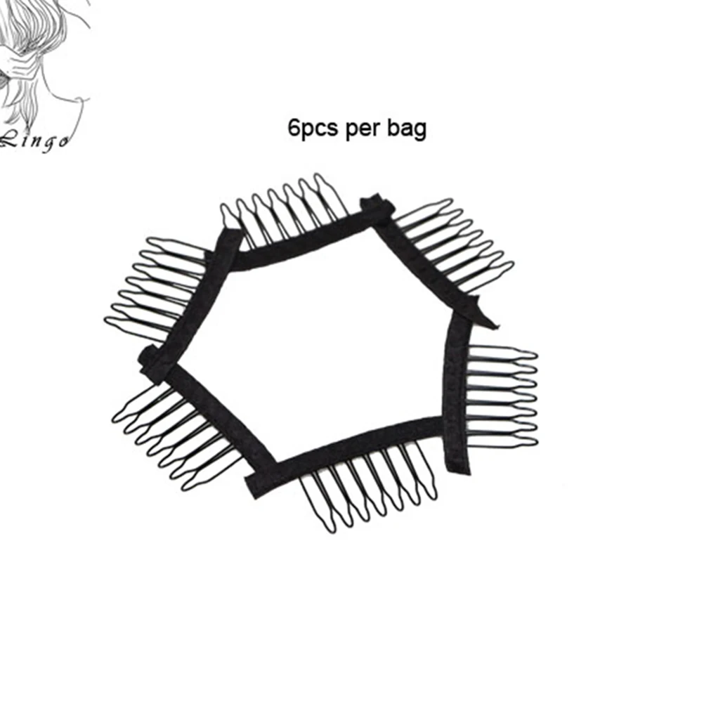 

10pcs Net Cap Comb Clip Durable Steel Tooth Strong Hold Fake Hair Sewing Tool Beauty Salon Easy Fixing Lace Wigs Accessory