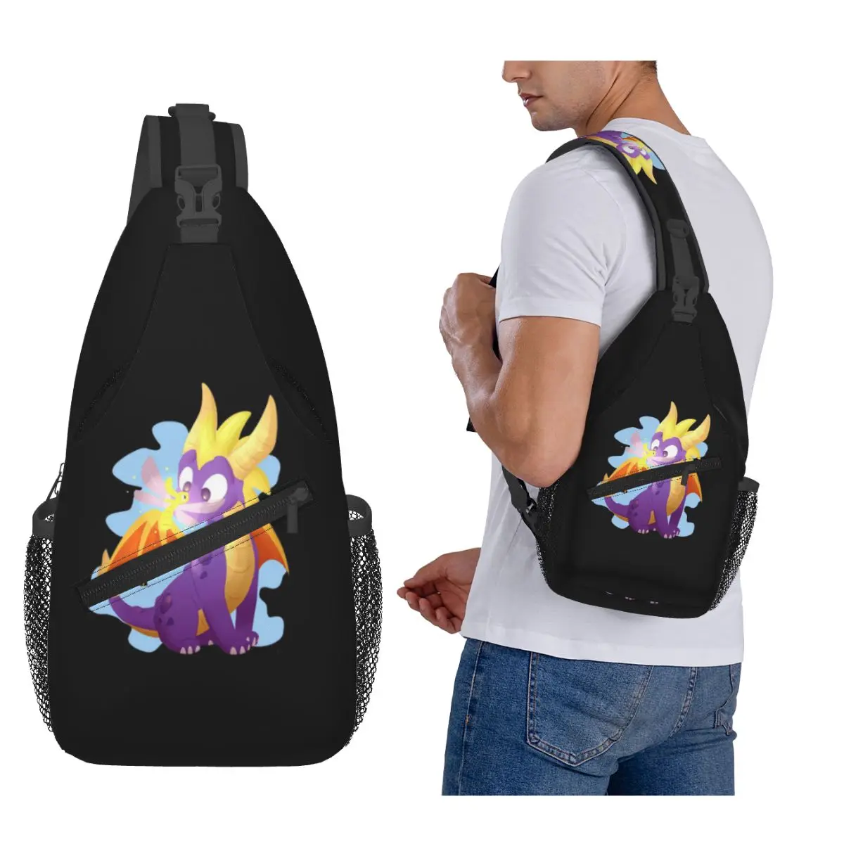 

Ice Spyro Chest Bag Men Sling Crossbody Backpack Chest Bag Travel Hiking Daypack Shoulder Bag