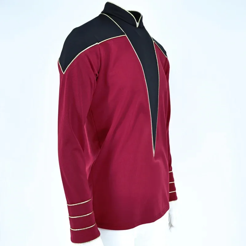 

CyThe Next Generation Flag Officer Uniform TNG Admiral Red Shirt Starfleet Costume Halloween Party Prop