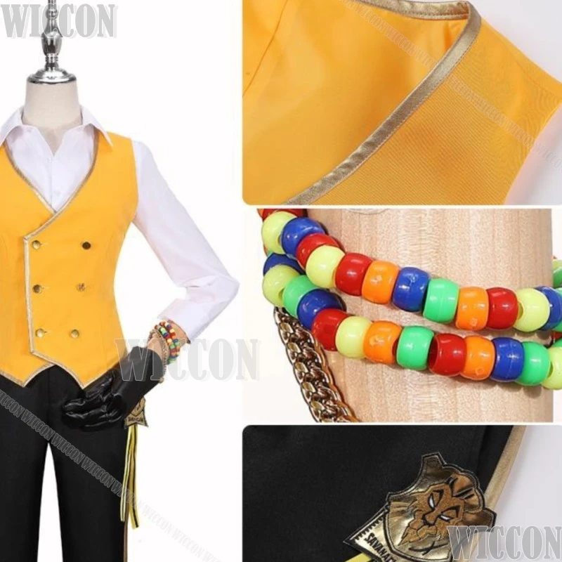 

Leonaa Cosplay Kingscholarr Twist Costume Yellow School Uniforms Unisex Wonder Wig land Hair Halloween Game Comic Con Festival