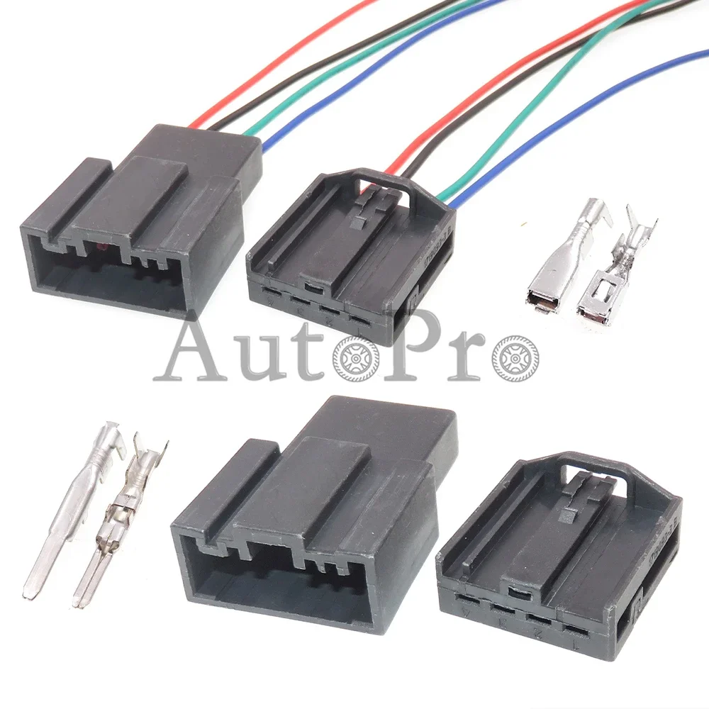 1 Set 4 Hole 1719093-1 1719093-3B AC Assembly Car Plastic Housing Unsealed Connectors Auto WOOFER Wiring Harness Socket For BWM