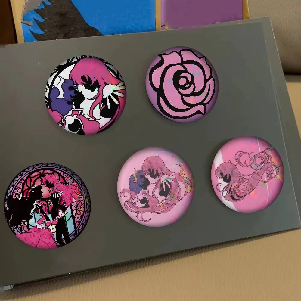 Anime Revolutionary Girl Utena  Creative Pins Funny Round Snap-in Brooch Badge Backpack Hat Accessories Jewelry Gifts for Friend