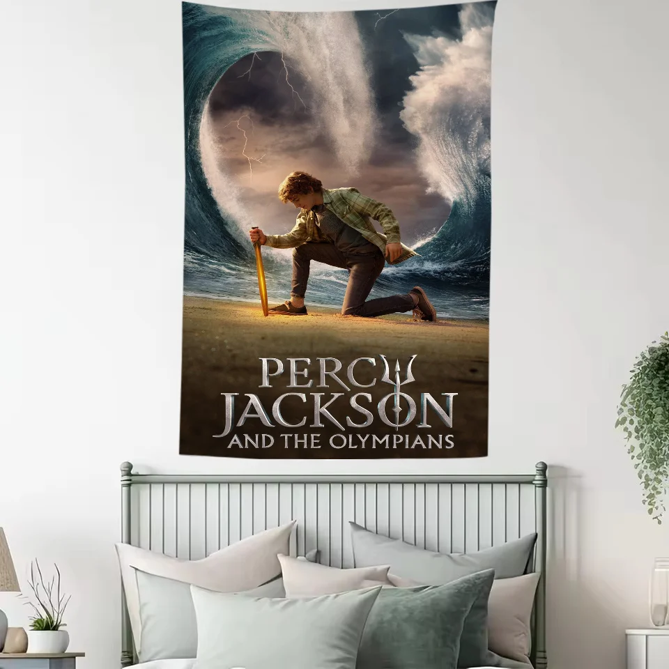 P-Percy J-JacksonS O-Olympians  Tapestry Polyester Printed Gift Banner Home or Outdoor For Decoration Tapestry