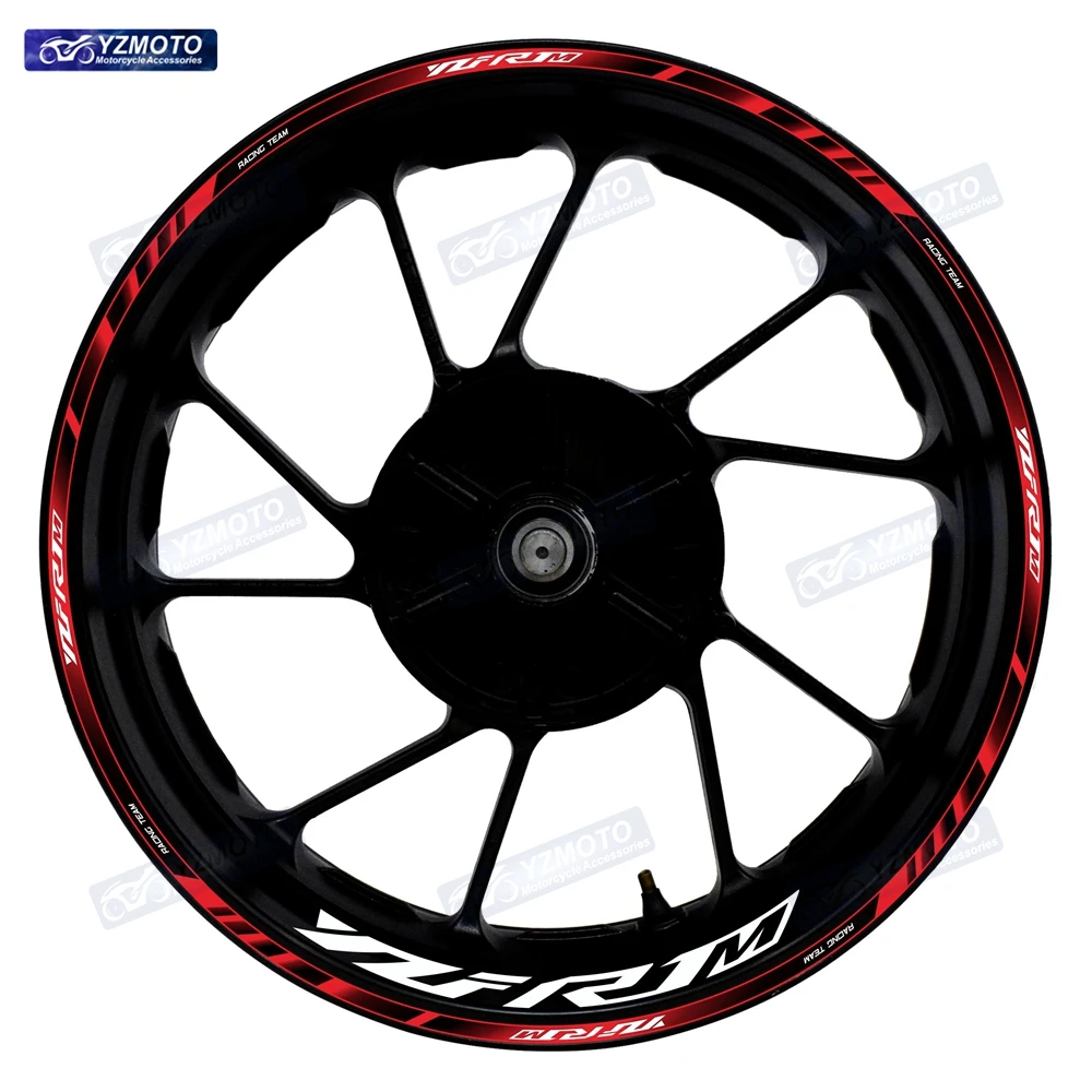 Motorcycle Reflective 17 Inch Wheel Stickers Racing Rim Stripe Tape Hub Decal Motorbike Waterproof Decorate For YZF-R1M YZF R1M 2
