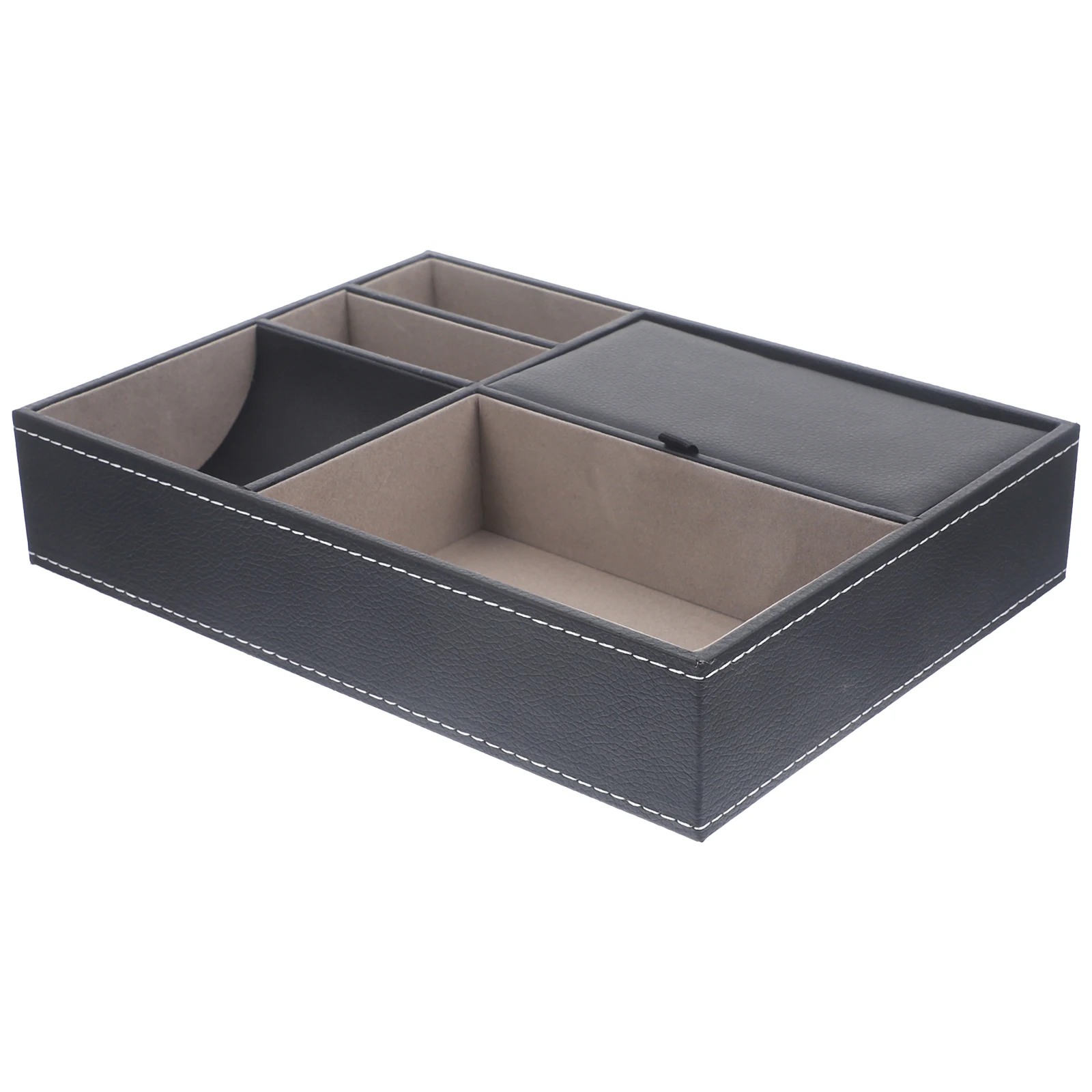 

Multi Compartment Jewelry Storage Box Vintage Style Organizer Tray Flannel Watch Display Case Ring Holder