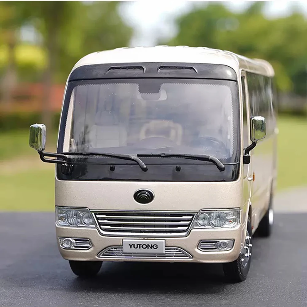 Spot Goods Boys Toy Hobby Gift 1:24 Scale Yutong Bus T7 High-end Commercial Vehicle Coaster Exquisite Version Bus Metal Model