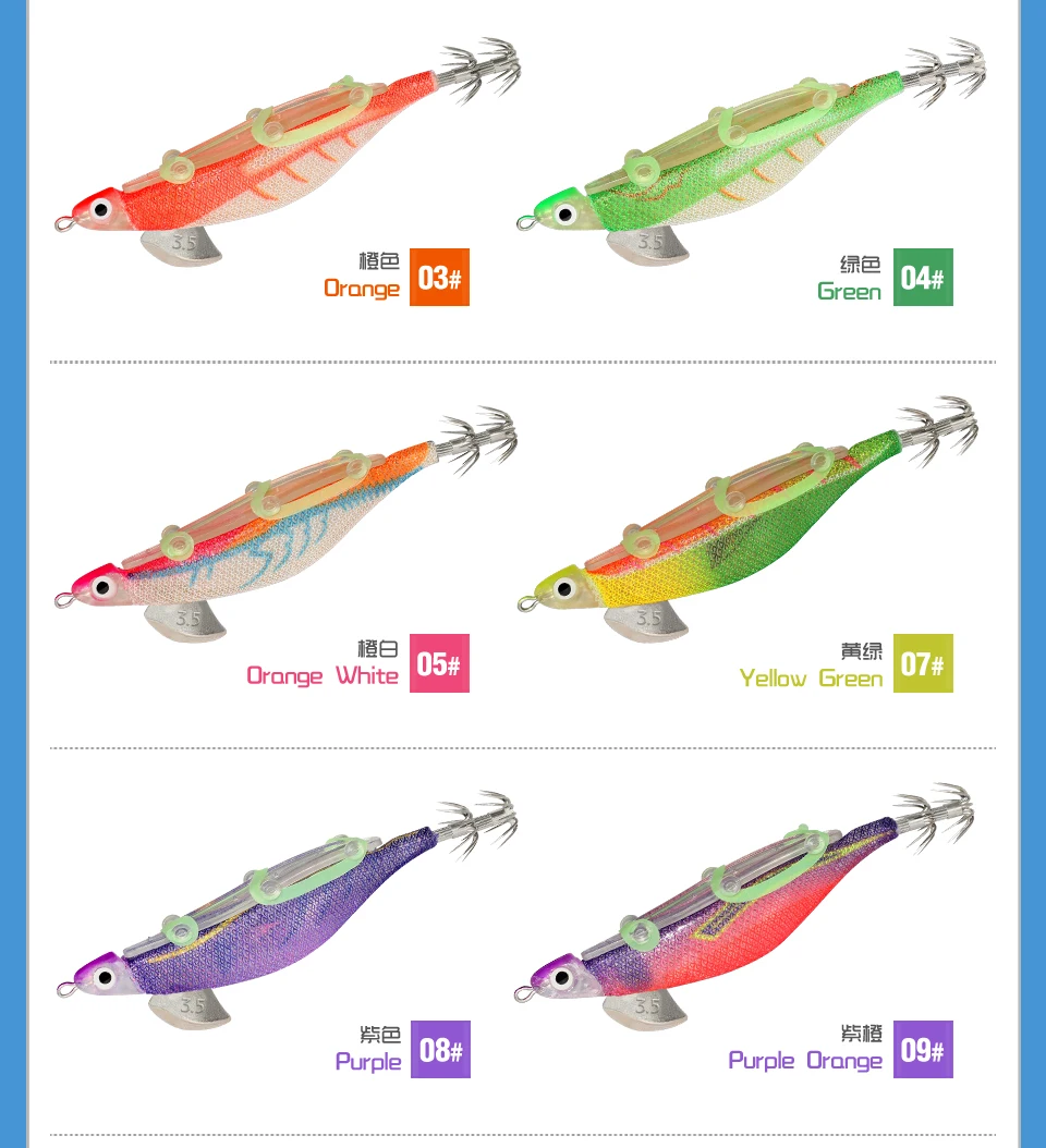 Neue Angeln Locken Tintenfisch Jig Gebündelt Leucht Webfoot Octopus Egi Tintenfisch Haken Künstliche Harten Köder Salzwasser Meer Garnelen locken – Detail 5