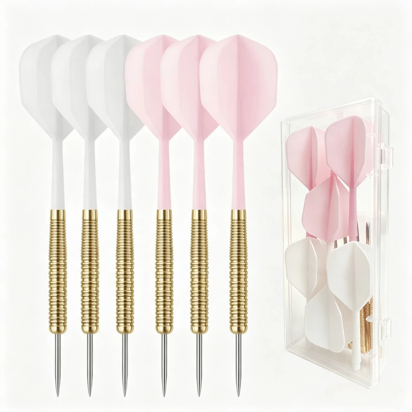 6-Piece Professional Dart Set, 17G Iron Pointed Dart, 1 Storage Box, Fixed Centralized Tail Wing, Perfect Gift.