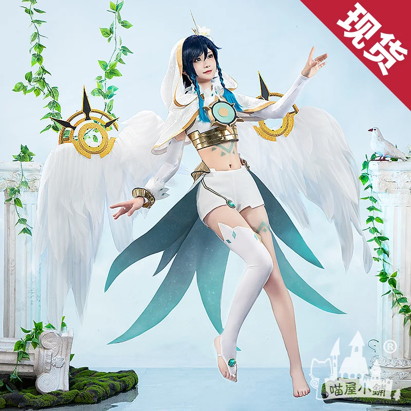 Genshin Impact Venti Comic Version Cosplay Costume pour femme, tenues de jeu, Barbatos, cadeau de Noël et d'Halloween