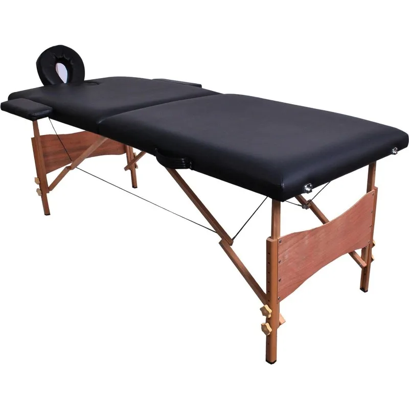 Massage Table Portable, 84" Long 34" Wide 2 Fold Adjustable Folding Massage Bed for Salon Beauty Physiotherapy Facial SPA