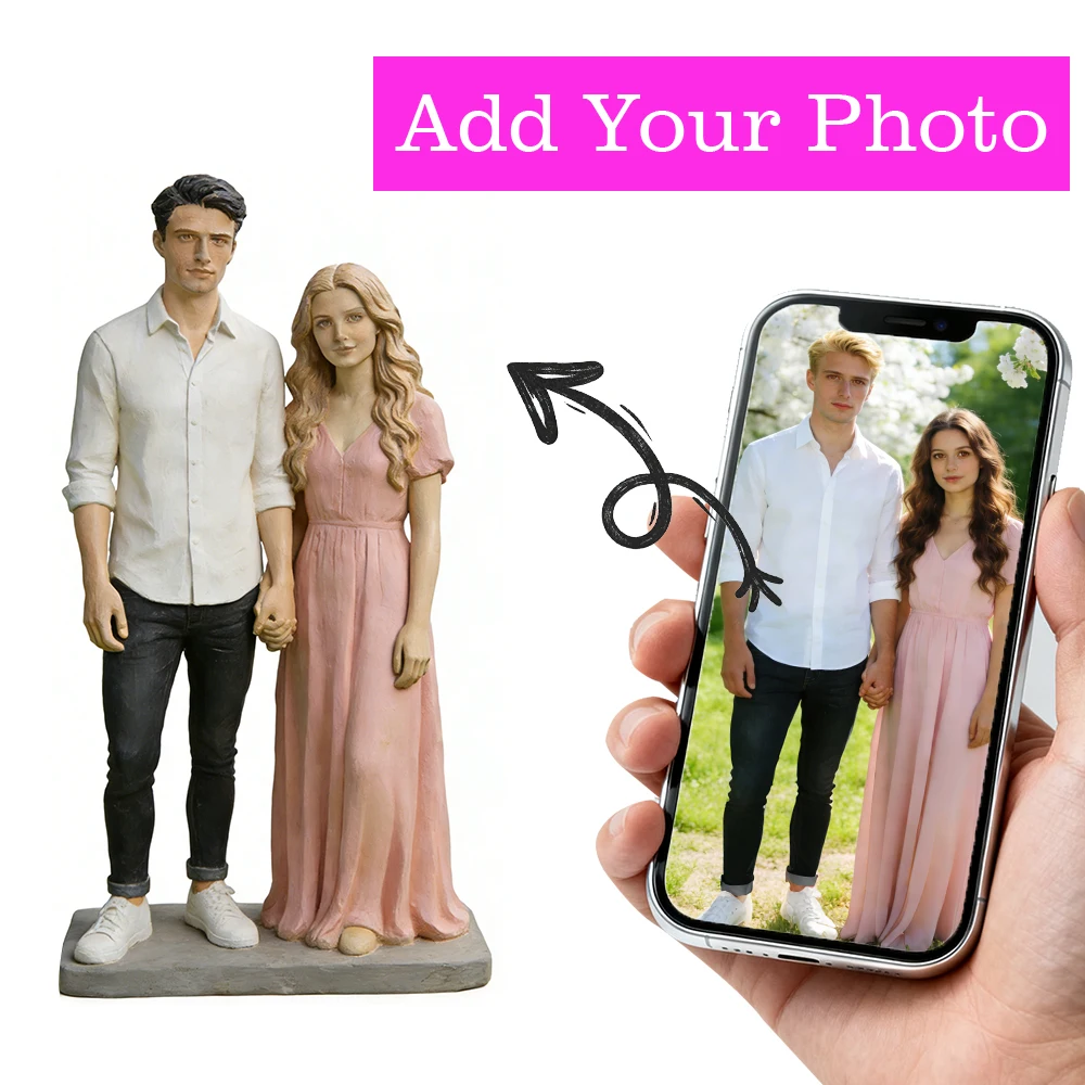 

Clay Doll Bobbleheads Figurines,full body Customized,Christmas Gift for girlfriend,Personalized 3D Doll Sculptures with Photos
