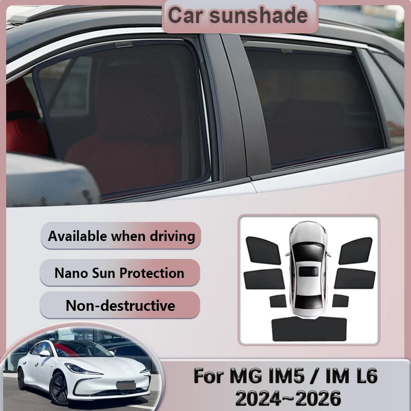 Car Sunshade For MG IM5 IM L6 2024~2026 P12L Windshield Privacy Mesh Curtain Heat Insulation Sunscreen Auti-UV Visor Accessories