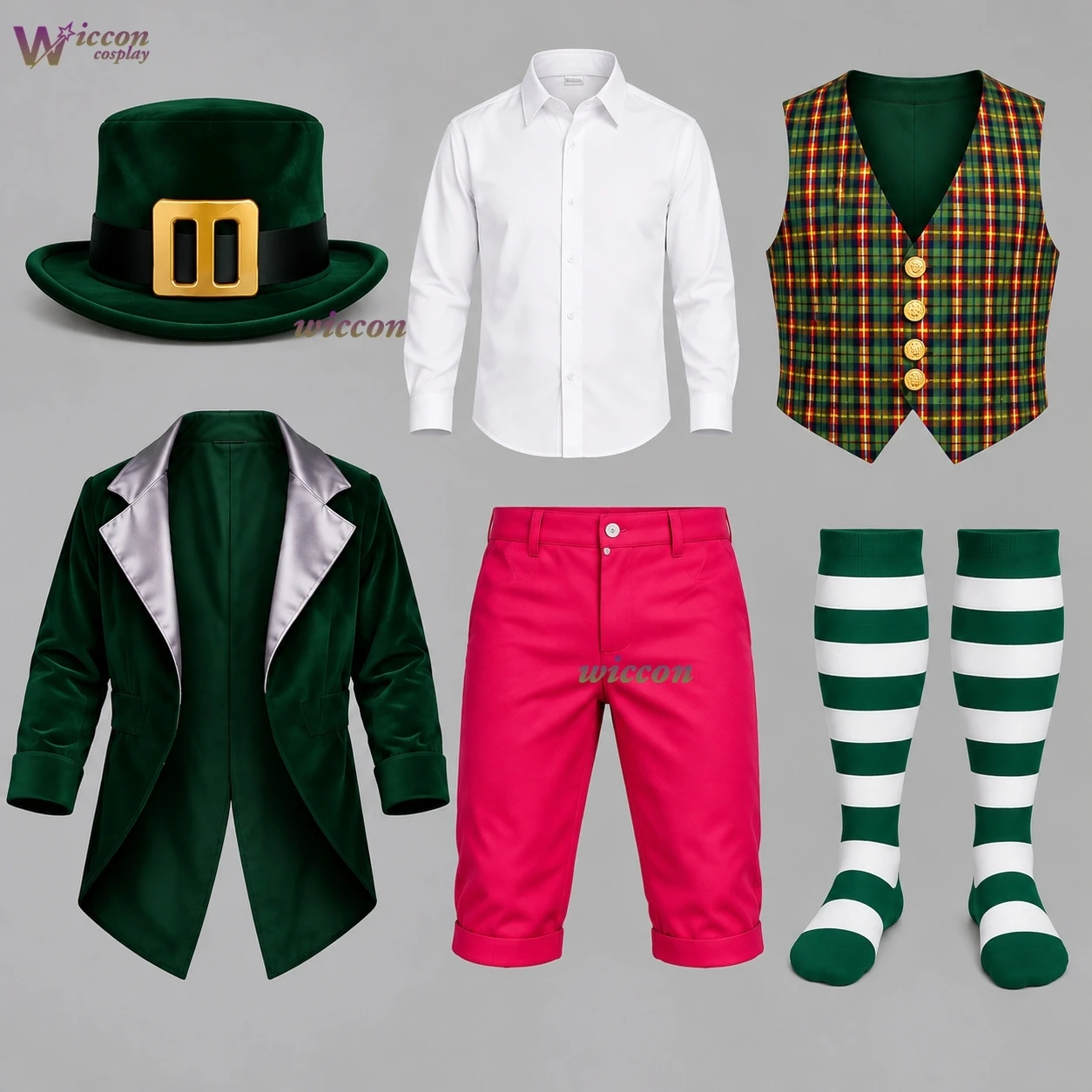 Movie Creepy Leprechaun Cosplay Costume - Irish Legend Horror Clown & Scary Goblin Outfit for Halloween & Stage Performance view 3