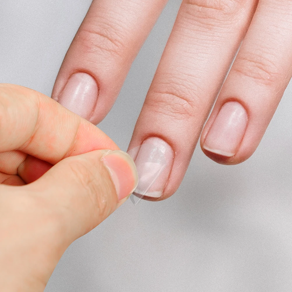 

4 Sheets Nail Patch Gel Polish Strips Clear Protector Nails Double Sided Tape Fake Glue Adhesive Manicure Supplies Woman