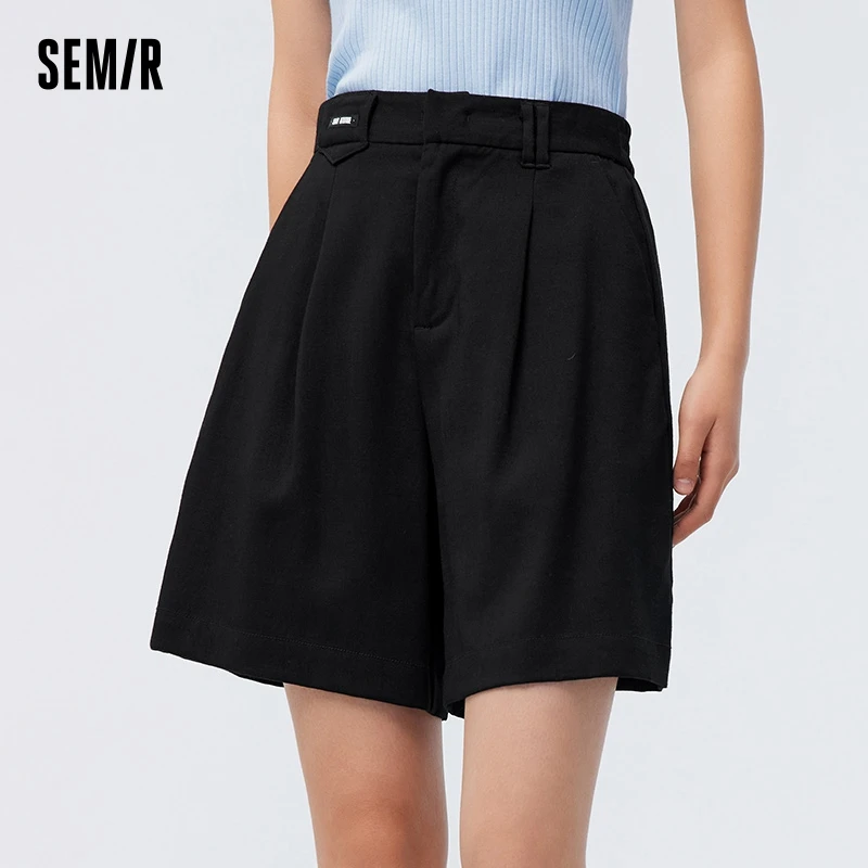 

Semir Casual Trousers Female Commuter Wide-Legged Trousers Thin Temperament Salt System Summer Fashion Texture Loose Shorts