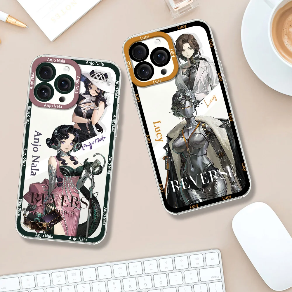 Reverse 1999 Druvis III Anjo Nala Regulus Lucy Phone Case for iPhone 12 11 13 14 15 16 Max Pro Plus Transparent Bezel Shell