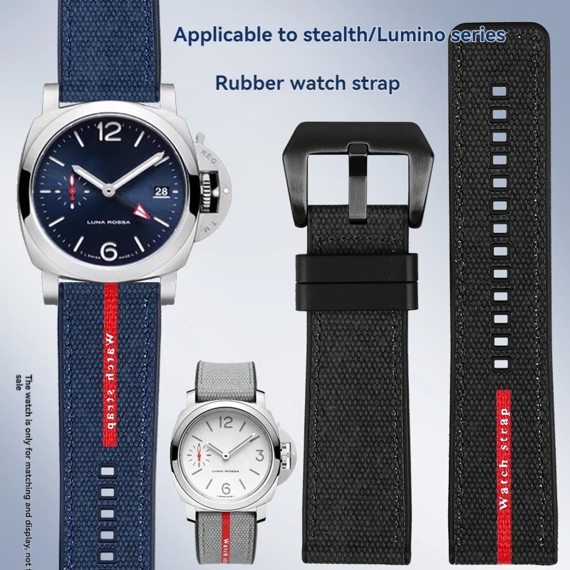 High-Quality Rubber Strap for Panerai Submersible PAM 1391 PAM1565 Luna Rossa, Luminor 22mm24mm26mm Men's Watch Band Waterproof
