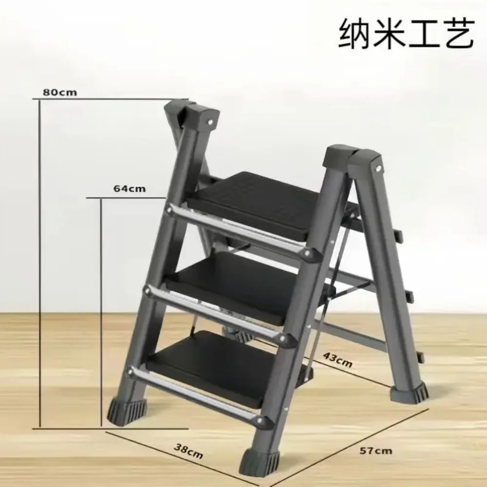 

Folding Step Ladder Multi-functional Herringbone Ladder Retractable Portable 3 Step Lightweight Anti-slip Ladder
