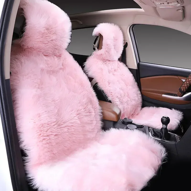 Car Seat Cushion Winter Plush Warm Car Seat Cushion Wool Velvet Full Cover Seat Cover Universal