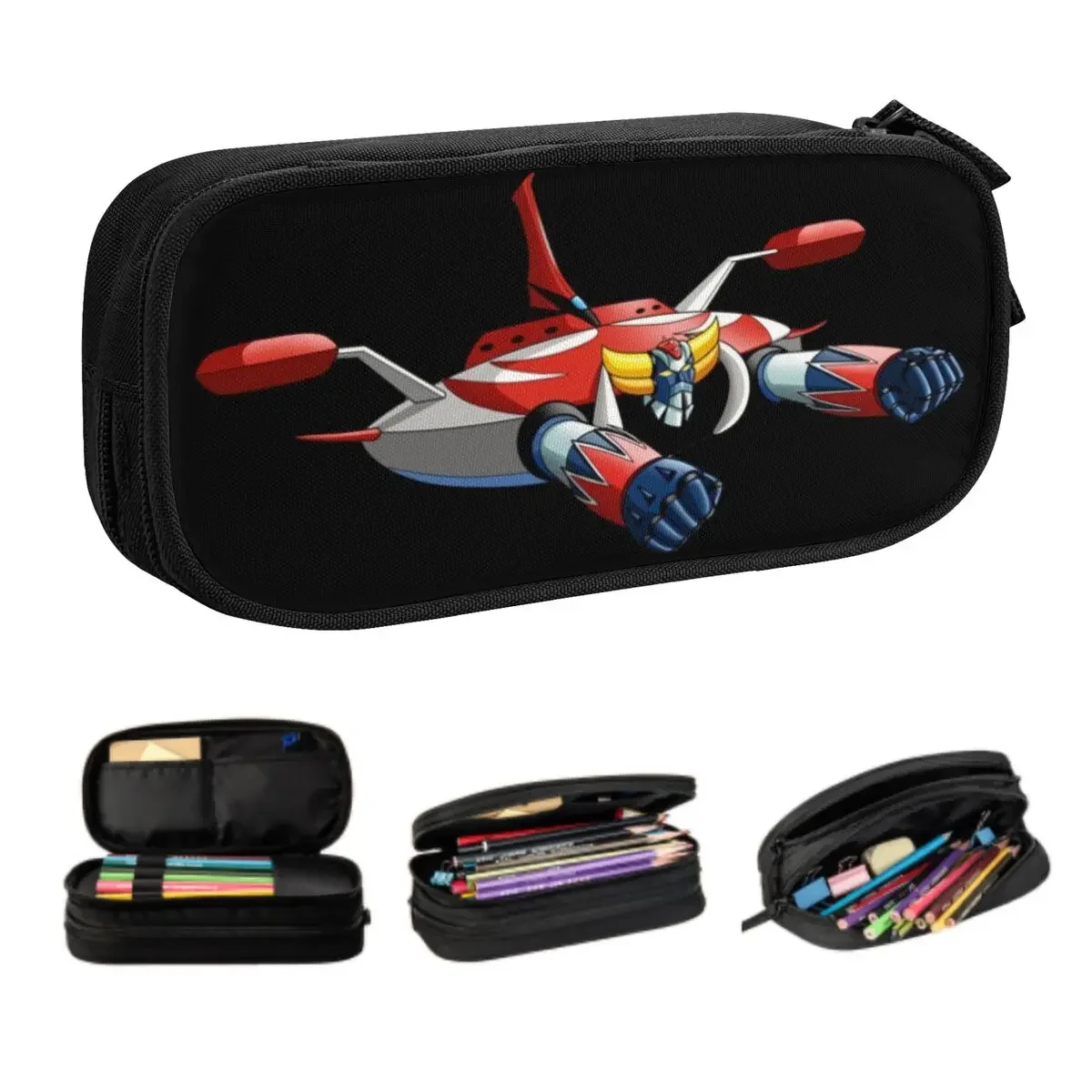 

Kawaii UFO Goldorak Grendizer Robot Pencil Cases for Girls Boys Large Storage Anime Manga Pencil Bag Stationery