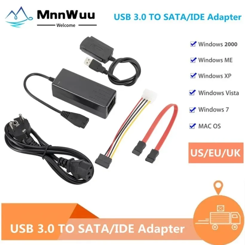 

USB 2.0 to IDE SATA S-ATA 2.5 3.5 HD HDD Hard Drive Adapter Converter USB TO SATA 480Mb/s Data Interface Converter Adapter Cable