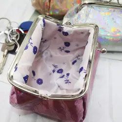 Cartera holográfica de moda para mujer, monedero con cierre de beso, tarjetero, llaves