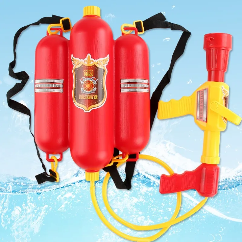 Children Summer Water Play Toys Backpack Water Gun Toys Kids Pretend Fire-fighting Game Toys Beach Water Toy Boys Gifts