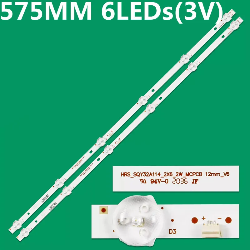 

20PCS ED Backlight Strip For HRS_SQY32A114_2X6_2W_MCPCB JL.D32061330-031AS-M_V02 EX-32HT002B INFOCUS 32IH170 RLED3221-D