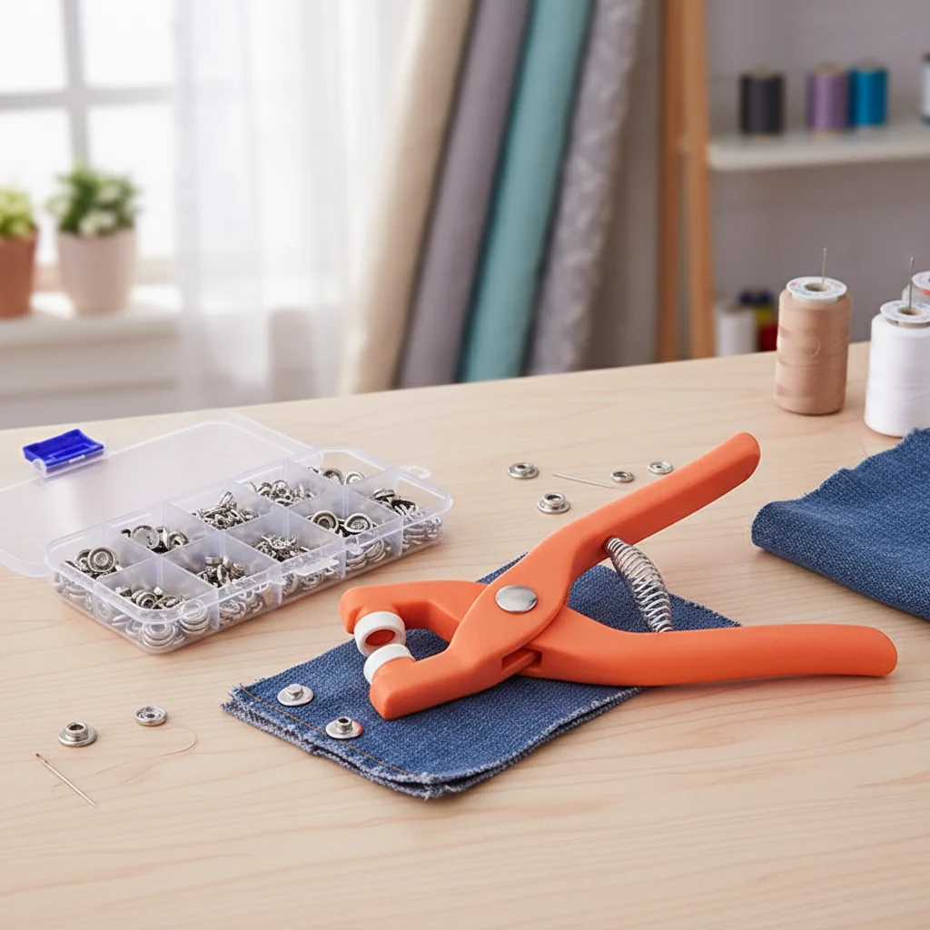 Invisible Snap Buttons Tool Kit for Baby Clothes No Sew Durable Metal Installation with Pliers DIY Craft Projects Garment Home