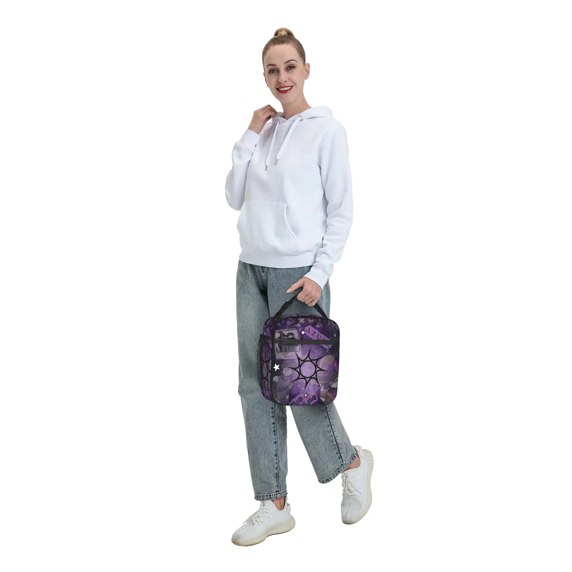 Forsakens Azuretime Anime Isolierte Lunchtaschen, Kühltasche, wiederverwendbar, Essensbehälter, große Tragetasche, Lunchbox, Lebensmitteltasche, Büro, Reisen – Detail 8