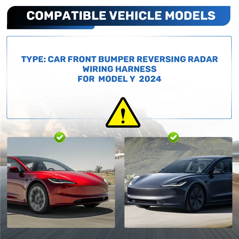 

For Tesla Model Y 2024 Front Bumper Reversing Radar Wiring Harness Belt Fog Lamp Interface 1489045-04-D 148904504D