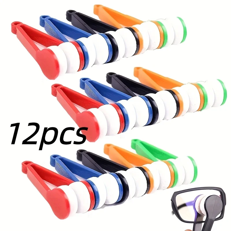12pcs Portable Multifunctional Eyeglass Cleaning Brush Set with Soft Microfiber Cloth - Scratch-Resistant Lens Cleaning Tool