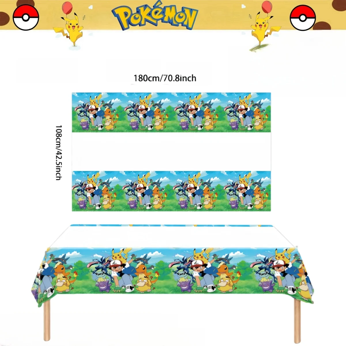 TAKARA TOMY Pokemon Tischdecke Geburtstag Party Dekoration Pikachu Einweg Tischdecke Tischdecke Baby Dusche Kinder Spielzeug Geschenk Party Supplies 7