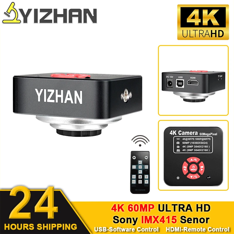 YIZHAN 4K 60MP ULTRA HD аксессуары для микроскопов HDMI USB IMX415 промышленные камеры пульт дистанционного управления сравнивание замерзания инструменты для ремонта