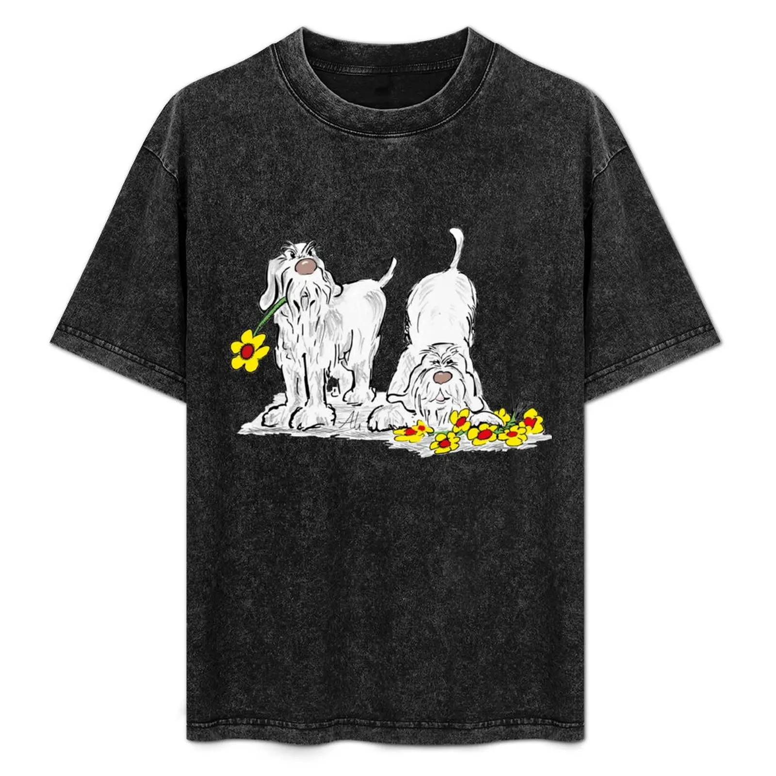 

Dogs say it with flowers T-Shirt shirts graphic sweat anime t shirts men workout shirt