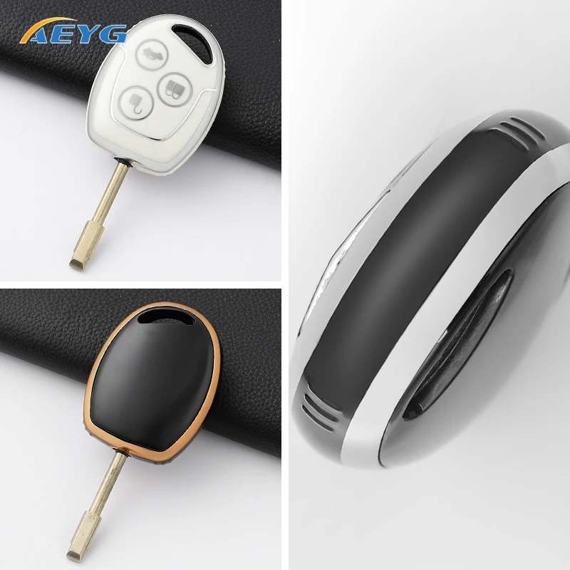 NUOVO 3 Pulsante Per Ford Mondeo Focus Fusion Fiesta Galaxy Transit 2008 2006 2007 TPU Chiave Dell'automobile Della Cassa Della Copertura Borsette Portachiavi Accessori