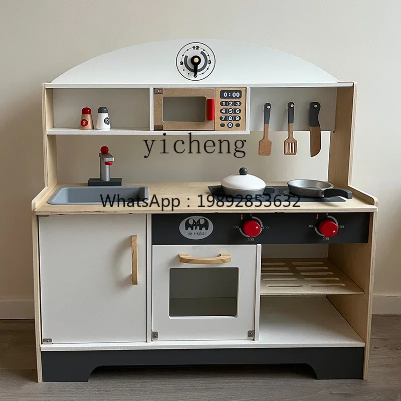 AF Giocattolo da cucina Bambola Piccola cucina per bambini Casa da gioco Frigorifero Simulazione in legno Mini abito