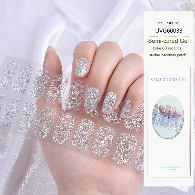 22 Tips UVG Series UV Semi-cured Gel Nail Stickers Waterproof Long Lasting Phototherapy Lamp Required  Nail Decals