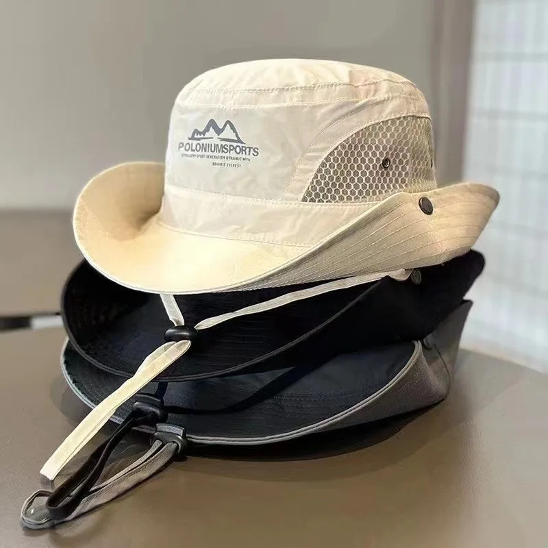 1pc Quick-dry Sun Protection Bucket Hat Outdoor Wide Brim Breathable Summer Camping Hiking Mountaineering Panama Hat for Tarlve